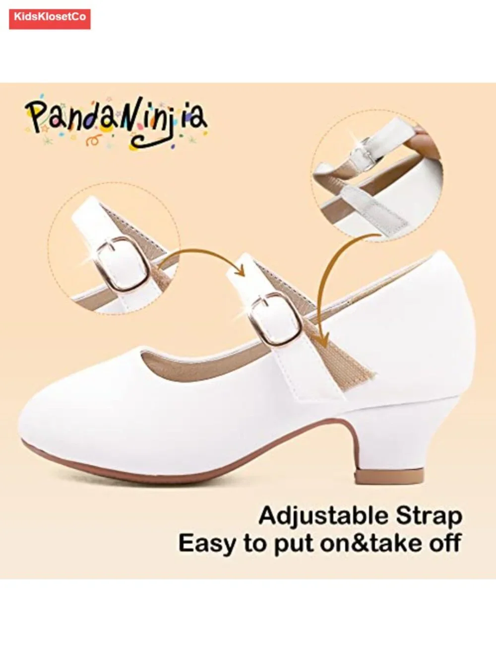 Girls Mary Jane Low Heel Dress Shoes Rhinestone Sparkle Pumps Wedding Flower